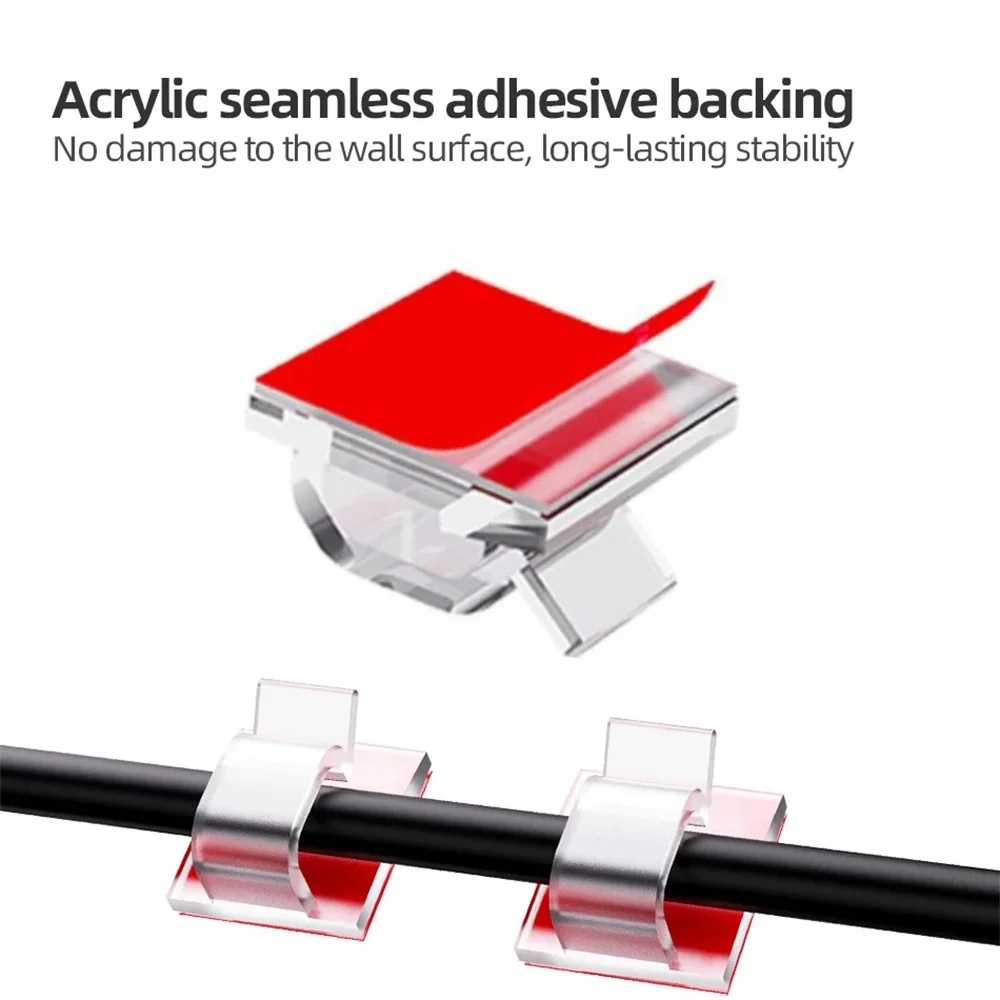 Cable clips adhesive detail