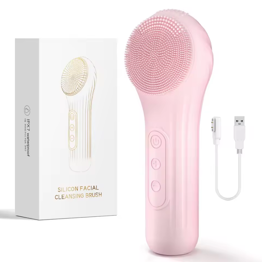 Silicone electric face cleansing brush